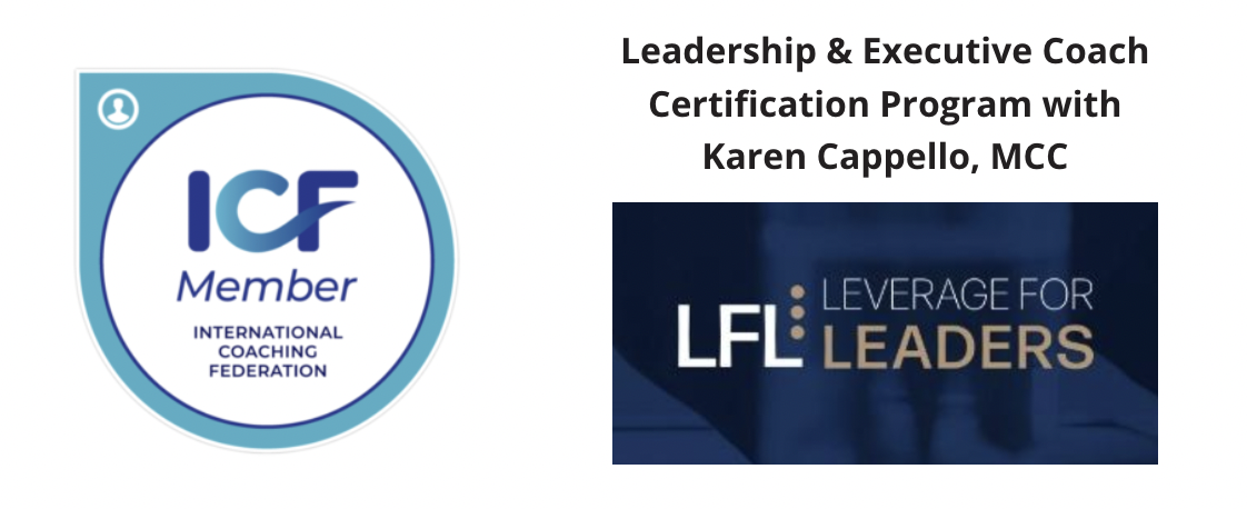 ICF Member and Leverage for Leaders Executive Coaching Certification Logos